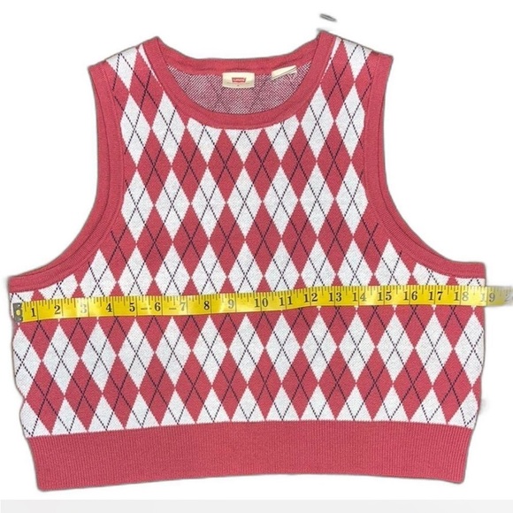 80s- 90s Vibe-Levi’s Argyle Sweater Vest-VEST ONLY-shirt not included - Picture 5 of 9